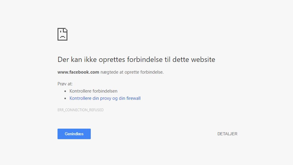 Facebook blokering